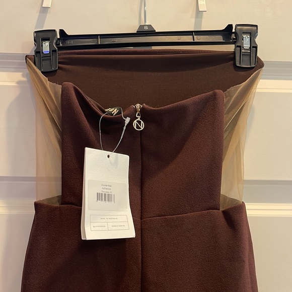 NWT Nookie Scandal Brown Strapless Midi Dress size XS - Picture 7 of 13